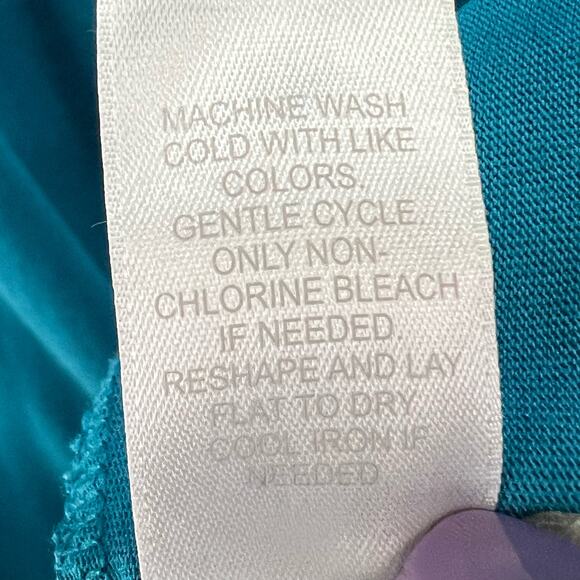 J Jill Pure Jill Wrap Tunic 4XL Teal Blue Scoop Neck 3/4 Sleeve Top Coastal Cozy - Picture 13 of 14